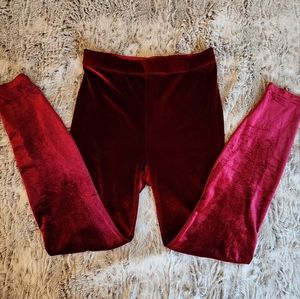 Fabletics Velour Leggings - Wine Color